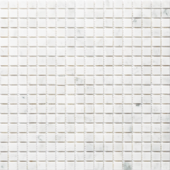 Thin Marble Mosaic シンマーブルモザイク 15角裏メッシュ貼り(マット) TMB-01(B) カララホワイト